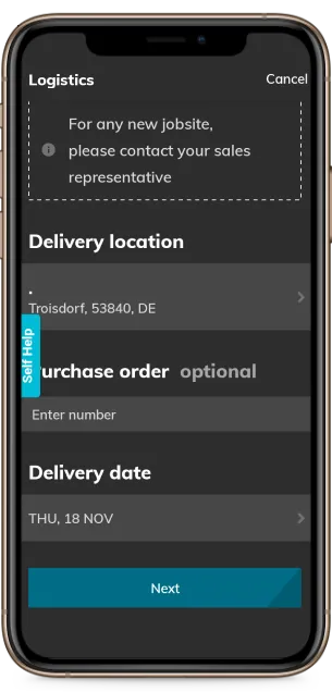 Select The Delivery Date screenshot